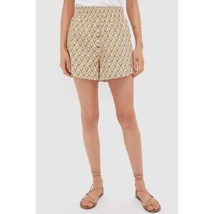 HYACINTH HOUSE Beige Trellis Floral Jasmine Shorts Size S NWT
